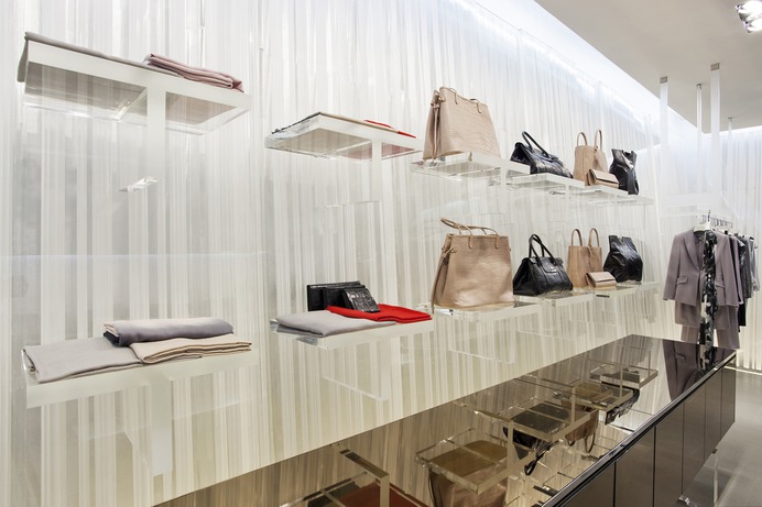Close up image of the retail shelving.