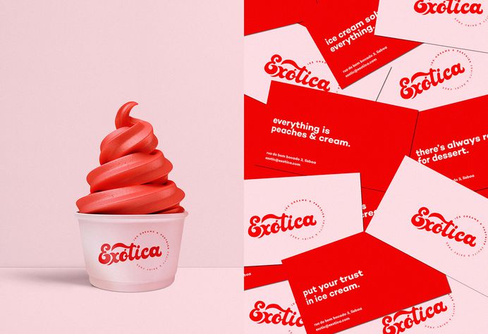 Luísa Dias designed the visual identity for the fictional brand, Exótica. Exótica is meant to be an ice cream parlour that has a cosmopolitan, vibrant and fun vibe. With a little bit of quirkiness and humour, it reaches out to anyone with a sweet tooth. Find more of the most beautiful designs on mindsparklemag.com