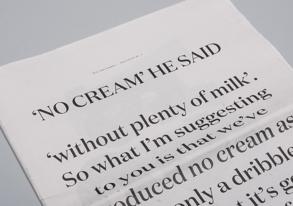 NO CREAM #font #serif #design #newspaper #typeface #type #layout #editorial #magazine #typography