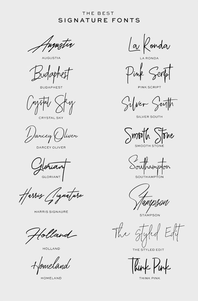 THE BEST SIGNATURE FONTS