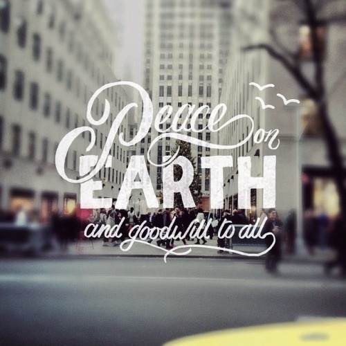 Peace On Earth And Goodwill To All #lettering #hand #brush #typography