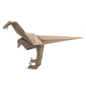 How to make a simple origami velociraptor (http://www.origami-make.org/howto-origami-dinosaur.php)