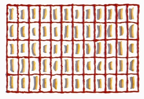 Hubbawelcome! #ketchup #print #illustrations #food #chips #fries #fast