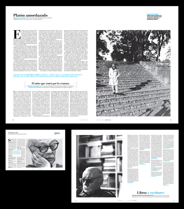 SABATO INTIMO CLARIN Ã' on Editorial Design Served #format #large #layout #columns #monochromatic
