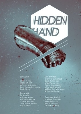 red ink on paper #hidden #hand #medieval #poster #gauntlet #armour