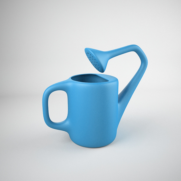 A collection of deliberately inconvenient objects, by Athens-based architect Katerina Kamprani. #sculpture #impossible #water #design #backwards #pointless #inconvenient #watering #can
