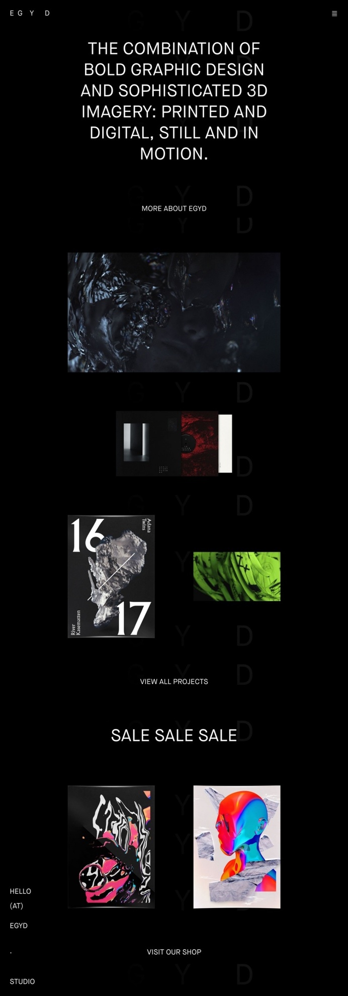EGYD - Mindsparkle Mag - EGYD is the combination of bold graphic design and sophisticated 3D imagery. Their cool website is awarded as site