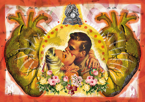 Un sueÃ±o de amor | Peperina Magenta #creative #arte #amor #woman #color #pinup #digital #ilustraciã³n #vintage #ilustration #art #collage #colour #love #work