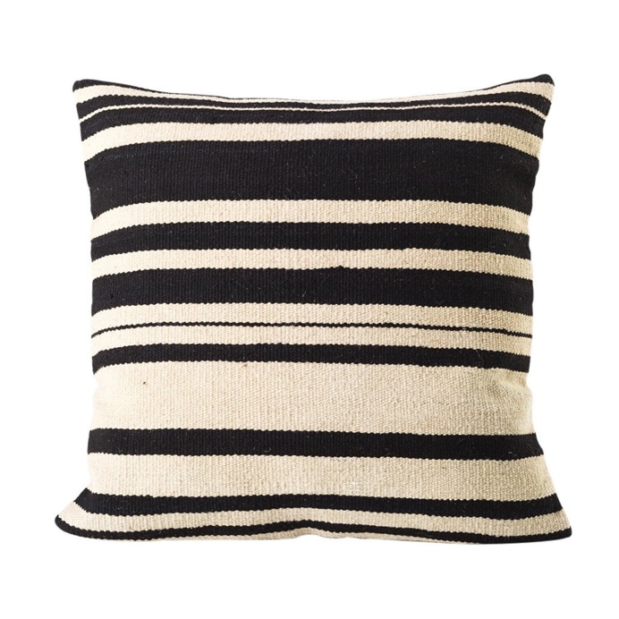 Black & White Stripe Cushion, 50 cm sq.
