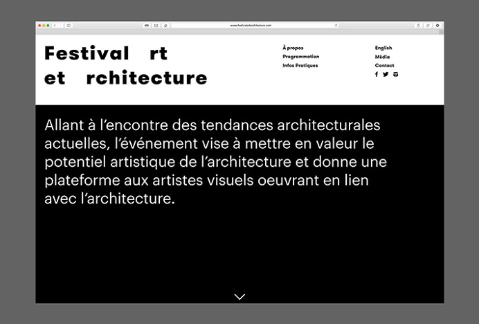 Festival art et architecture by Samuel Larocque #web design #website