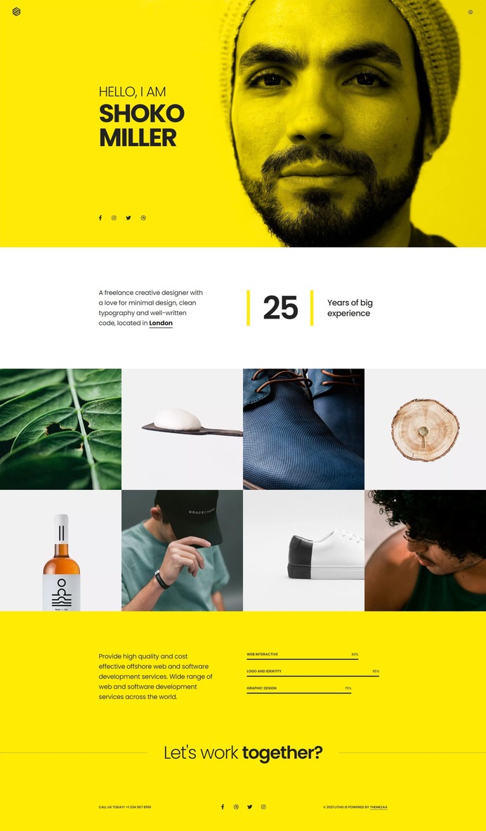 Are you looking for a visually stunning and well-rounded #personal #portfolio demo for your website? You can show off your work with the Litho! This amazing demo comes with a powerful set of features, widgets, graphics, and layouts. All settings are user-friendly and easily modifiable according to your needs. So, make a personal portfolio demo of #Litho #WordPress #theme a fantastic choice for meaningful website endevours!