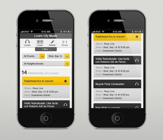 Event & Music Website on the Behance Network #iphone #application