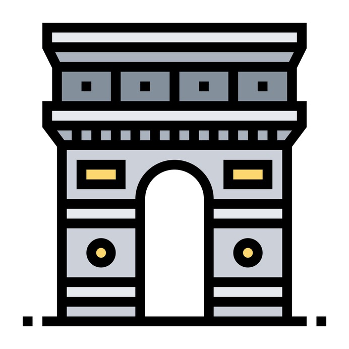 See more icon inspiration related to triomph arc, cultures, architecture and city, arc de triomphe, architectonic, europe, france, paris, buildings and monuments on Flaticon.