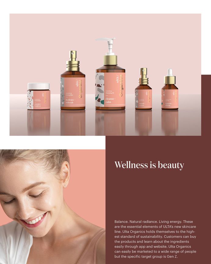 Ulta Organics is a student project developed by designer Yozei Wu over the course of 14 weeks. Ulta Organics was conceived as a hypothetical new skincare line for Ulta beauty. Find more of the most beautiful design on mindsparklemag.com