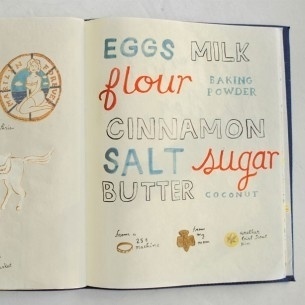 Book By Its Cover » Sketchbook Series: Danielle Kroll #type #kitchen #art #sketchbook