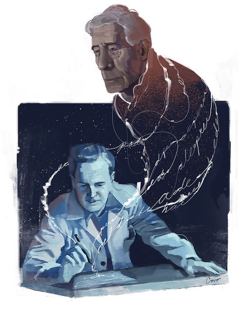 Pedro Covo, colagene.com #ink #writing #night #paint #illustration #bleu #spirit #oil