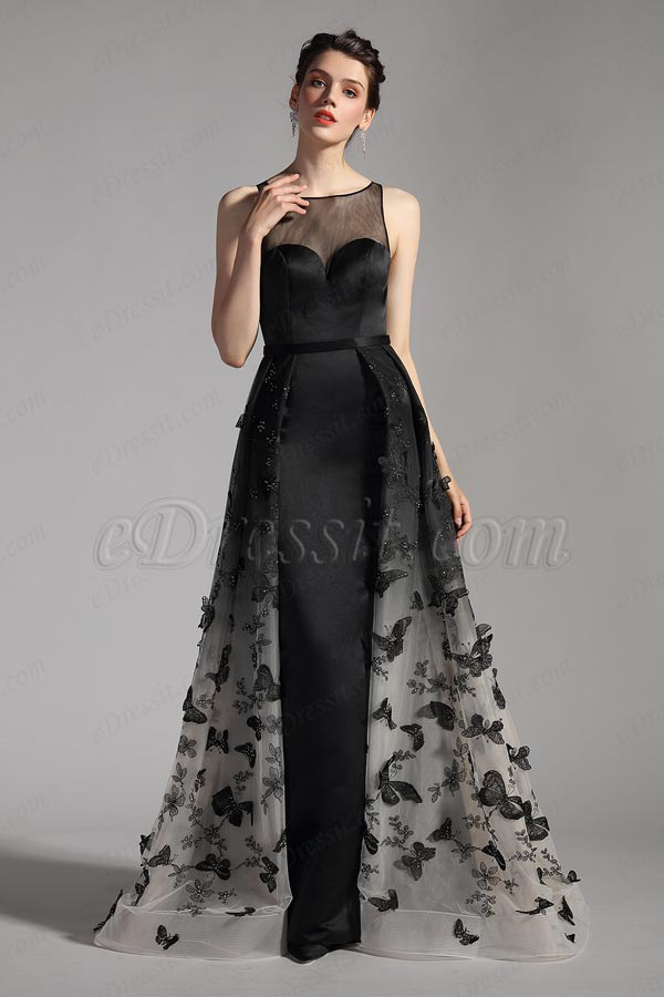 eDressit New Black Overlay Prom Gown Evening Dress (02204000)