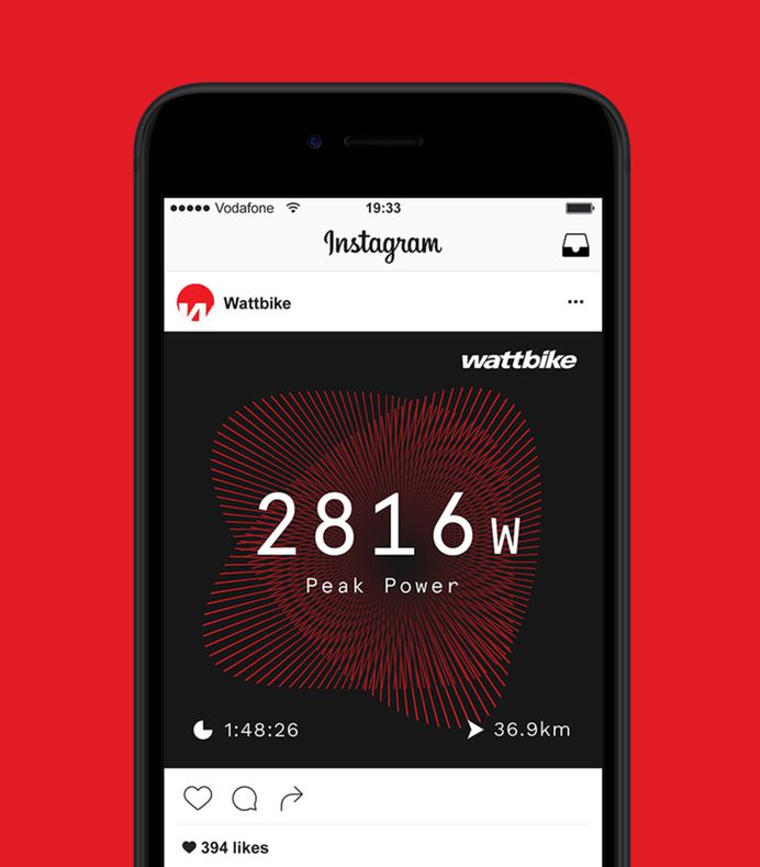 Wattbike ride sharing social graphics by Onwards