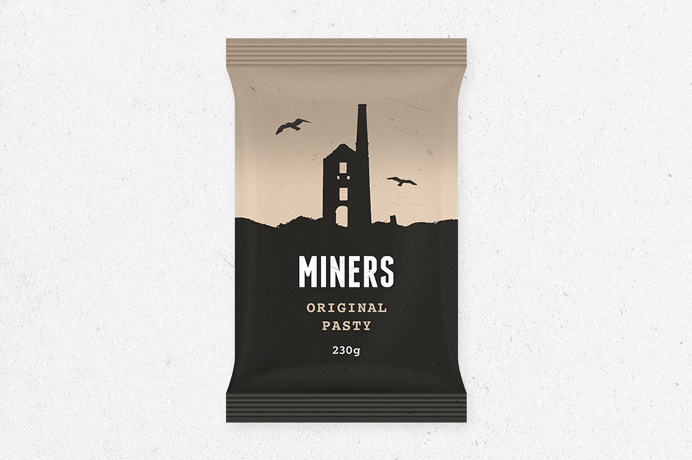 Miners Packaging Design #packagingdesign #branding #cornishpasty #graphicdesign #logodesign www.ashflint.com