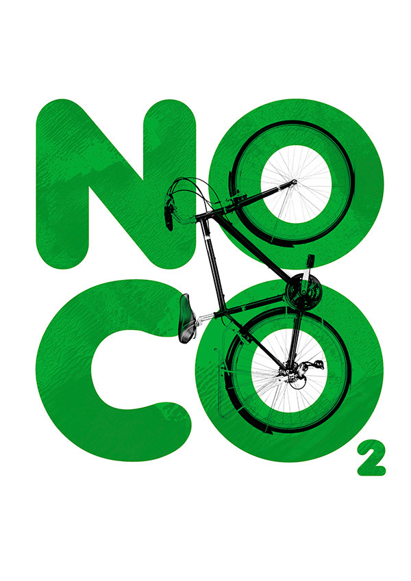 'NO C02' Cycling Poster