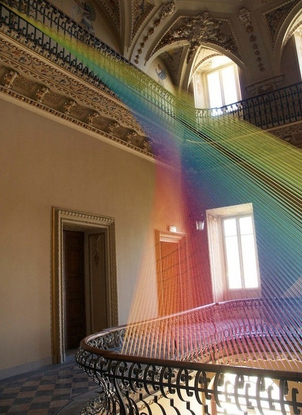 Agora exhibition and textile art installation of Gabriel Dawe #exhibition #textile #art #installation