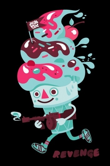 Revenge cone | Flickr - Photo Sharing! #printmaking #cream #of #design #little #illustration #poster #ice #friends