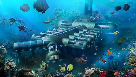 Would You Stay In An Underwater Hotel? You can win a free stay when the hotel opens #Underwater #LuxuryHotel #PlanetOcean