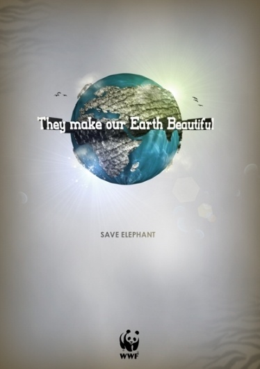 WWF - They make our earth Beautiful on the Behance Network #print #elephant #hairs #poster #animals #beautiful #typography