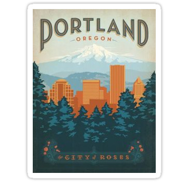 "Portland, the city of roses" Stickers by natalieswan | Redbubble