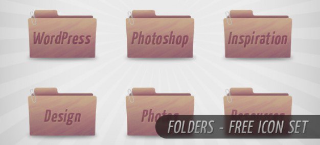 Folders icon set Free Psd. See more inspiration related to Icon, Icons, Folder, Icon set, Pack, Set, Icon pack, Horizontal, Folders and Folder icon on Freepik.